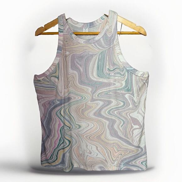 Ultralite Tops - Old Navy Racerback Tank Top Women’s Size XL Pastel Marble Swirl Go-Dry Ultralite
